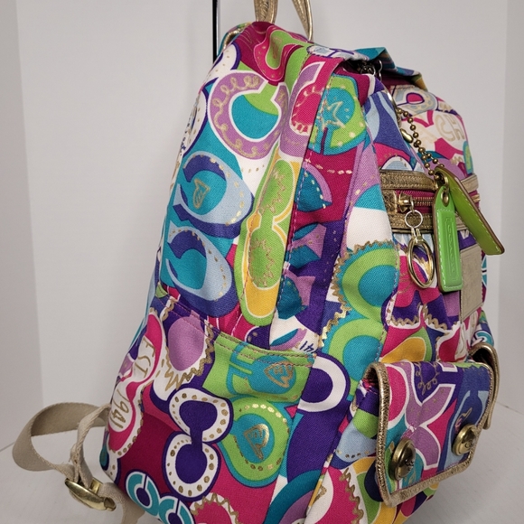 Coach Limited Edition Poppy Graffiti Signature C's Backpack D1073-15292 - Picture 2 of 16